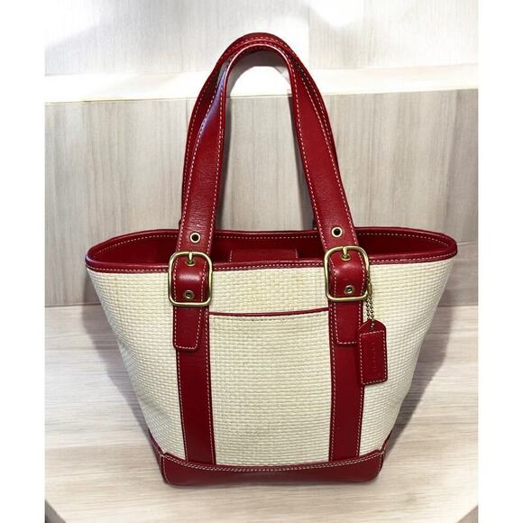 Vintage Coach 8909 Woven Straw Tote - Picture 16 of 16